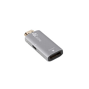 Адаптер HDMI(M)-Displayport(F)4K, серебристый