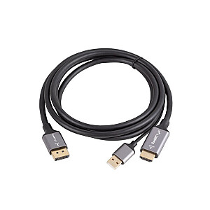 Кабель HDMI(M)-Displaypor(M), 1,8 м, 4K, черный