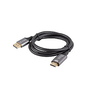 Кабель Displayport(M)-HDMI(M), 1 м, 4K, черный и серебристый