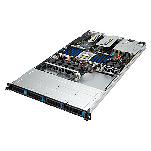 Platforma Asus Rack (1U) RS500A-E12-RS4U AMD Epyc 9004 (4x Nvme, 2xM.2, 2xGPU, 2x1Gbe, IPMI, 1+1 800W)
