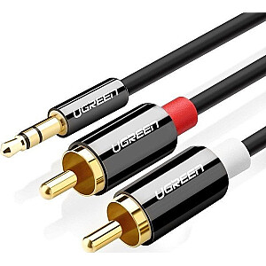 Кабель Ugreen Jack 3,5 мм — RCA (тюльпан), 2 шт., 5 м, черный (10591B)