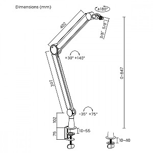 Uchwyt mikrofonu 3/8' i 5/8' NanoRS, RS421 1kg max 