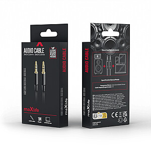 Maxlife garso kabelio lizdas 3,5 mm - lizdas 3,5 mm 1m juodas