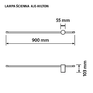 LED sieninis šviestuvas Activejet AJE-HILTON Black NW