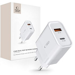 Tech-Protect Tech-Protect C30W USB-C PD 30W / USB-A QC 3.0 network charger - white