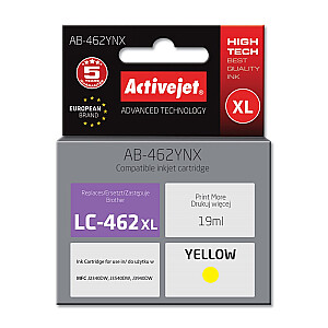 Activejet AB-462YNX Ink for Brother printer, Replacement Brother LC-462XLY; Supreme; 19 ml; yellow.