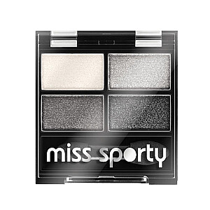 MISS SPORTY Studio Color Quattro Eye Shadow keturviečiai akių šešėliai 404 Real Smoky/Smoky Black 5g