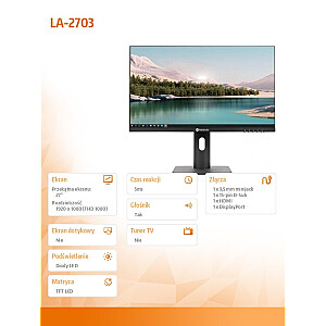 Monitor biurkowy LA-2703 IPS VA FHD HDMI VGA DP