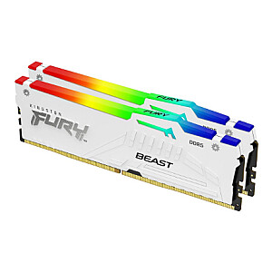 Kingston KF568C34BWEAK2-32 32GB 6800MT/s DDR5 CL34 DIMM (2 komplektas) FURY Beast White RGB EXPO | Kingstonas