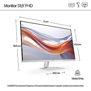 MONITORIAUS HP LED VA 31,5" 532sf (94F50E9) 100 Gc