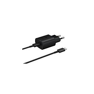 EP-TA800EBE + EP-DA905BBE Samsung 25W kelioninis įkroviklis + USB-C|USB-C duomenų kabelis juodas (OEM)