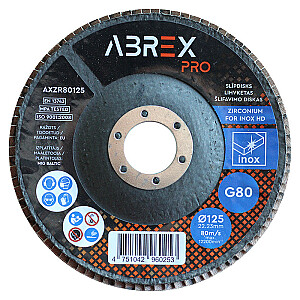 Slīpējamais disks lapiņu 125mm G80 cirkonijs ABREX