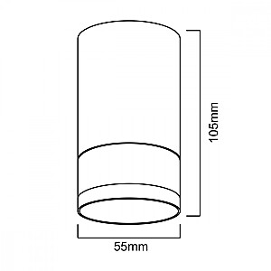 Oprawa natynkowa/tuba GU10, MCE361 B Aluminiowa Czarna