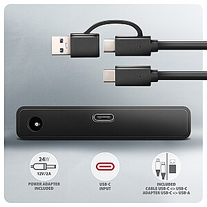 Адаптер ADSA-FPX USB-C 10 Гбит/с SATA 6G 2,5"/3,5" SSD/HDD FASTPORT X, вкл. блок питания, кабель USB-C/USB-A длиной 60 см