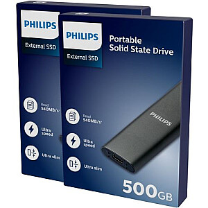 Philips External SSD 500GB Ultra speed Space grey