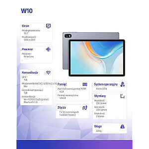 Планшет W10 WiFi 10,1" 4/128 ГБ Space Grey