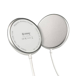 MagSpot Wireless Charger Aluminiowa ładowarka indukcyjna MagSafe 15W Srebrna