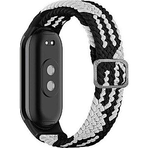 Beline Beline Mi Band 8 Tekstilinis dirželis Juoda/Balta Juoda/Balta