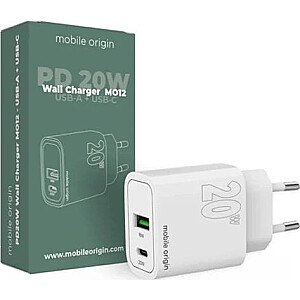 Зарядное устройство Mobile Origin MO12 1x USB-A 1x USB-C 3A (FRL-PD20W-MO12)