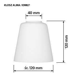 Sieninis šviestuvas Activejet AJE-ALMA 1P E27 1x40W
