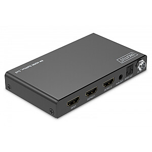 Rozdzielacz/Splitter HDMI 1x2, 8K/60Hz (4:4:4) z HDR, 48 Gbps, HDCP 2.3. Toslink / Stereo , EDID