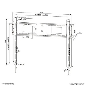 Uchwyt ścienny LEVEL-750 (XL, 125 kg, kickstand, lockable)