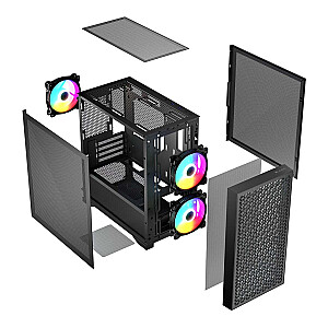 Logic DART PRO ARGB MINI USB-C kompiuterio dėklas, juodas