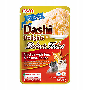 INABA CAT Dashi Delights Нежные хлопья Курица с тунцом и лососем - лакомство для кошек - 40 г