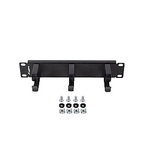Organizer kabli 10 cali z 3 metalowymi uchwytami TYP B czarny