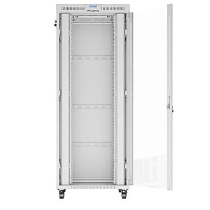 Напольный шкаф-стойка 19&#39;&#39; 42U 800x1000 серая стеклянная дверь, плоская упаковка 