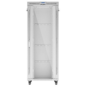 Напольный шкаф-стойка 19&#39;&#39; 42U 800x1000 серая стеклянная дверь, плоская упаковка 