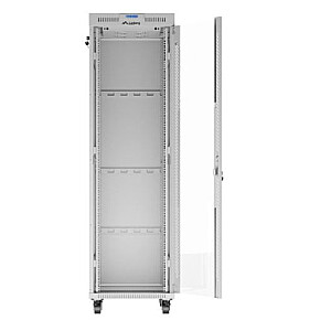 Szafa stojąca rack 19'' 42U 600x800 szara drzwi szklane flack pack 