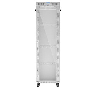 Szafa stojąca rack 19'' 42U 600x800 szara drzwi szklane flack pack 