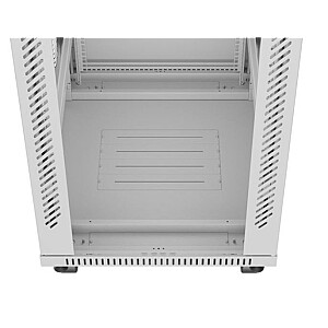 Szafa stojąca rack 19'' 42U 600x800 szara drzwi szklane flack pack 