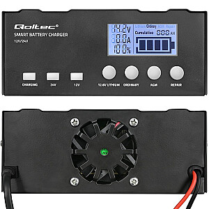 Inteligentna mikroprocesorowa ładowarka 12V | 12.6V | 24V |Prostownik z funkcją naprawy do akumulatora AGM GEL LiFePO4 | LCD 