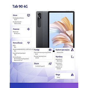 Планшет TAB 90 4G 10,92 дюйма 8/128 ГБ серый