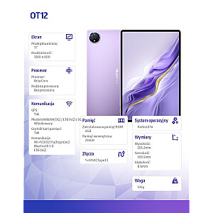 Tablet OT12 4G 11" 4/256GB Fioletowy