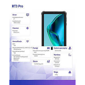 Планшет RT3 Pro 4G 8 cali 4/128GB Rugged Zielony