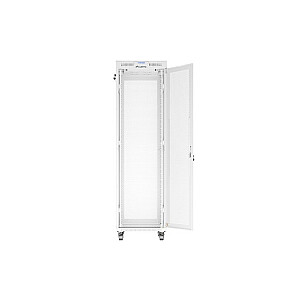 Szafa instalacyjna rack stojąca 19 cali 42U 600x800 drzwi perforowane LCD szara (Flat pack)