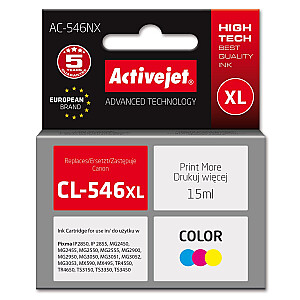 Чернила для принтера Activejet AC-546NX для Canon, сменные для Canon CL-546XL; Supreme; 15 мл; цвет, голубой, пурпурный, желтый