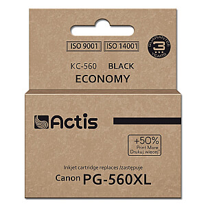 Чернила для принтера Canon Actis KC-560, замена PG-560XL; Supreme; 22 мл; черные. Печатает на 50% больше, чем OEM.