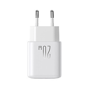 Joyroom JR-TCF20 USB-C PD 20W sieninis įkroviklis - baltas + USB-C laidas | Žaibas 1m