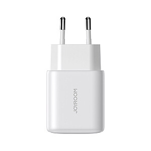 Joyroom JR-TCF20 USB-C PD 20W sieninis įkroviklis - baltas + USB-C laidas | Žaibas 1m