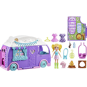 Polly Pocket - Glamping Van Camper + lėlė + priedai JCC32