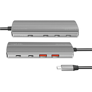 Концентратор USB3.2 Gen2,2xUSB-A, 5X USB-C, PD. 100 Вт 