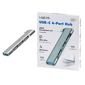 Тонкий USB-C HUB на 1x USB-A 3.0 3xUSB-A 2.0 