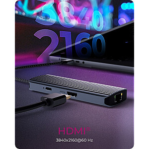 Stacja dokująca IB-DK4034a-CPD 6w1, HDMI,USB,PD,LAN 