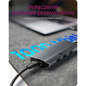 Stacja dokująca IB-DK4034a-CPD 6w1, HDMI,USB,PD,LAN 