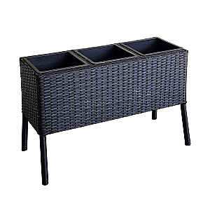Кашпо WICKER D28xH40см, серый