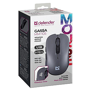 МЫШЬ DEFENDER GASSA MM-105 RF SILENT GREY